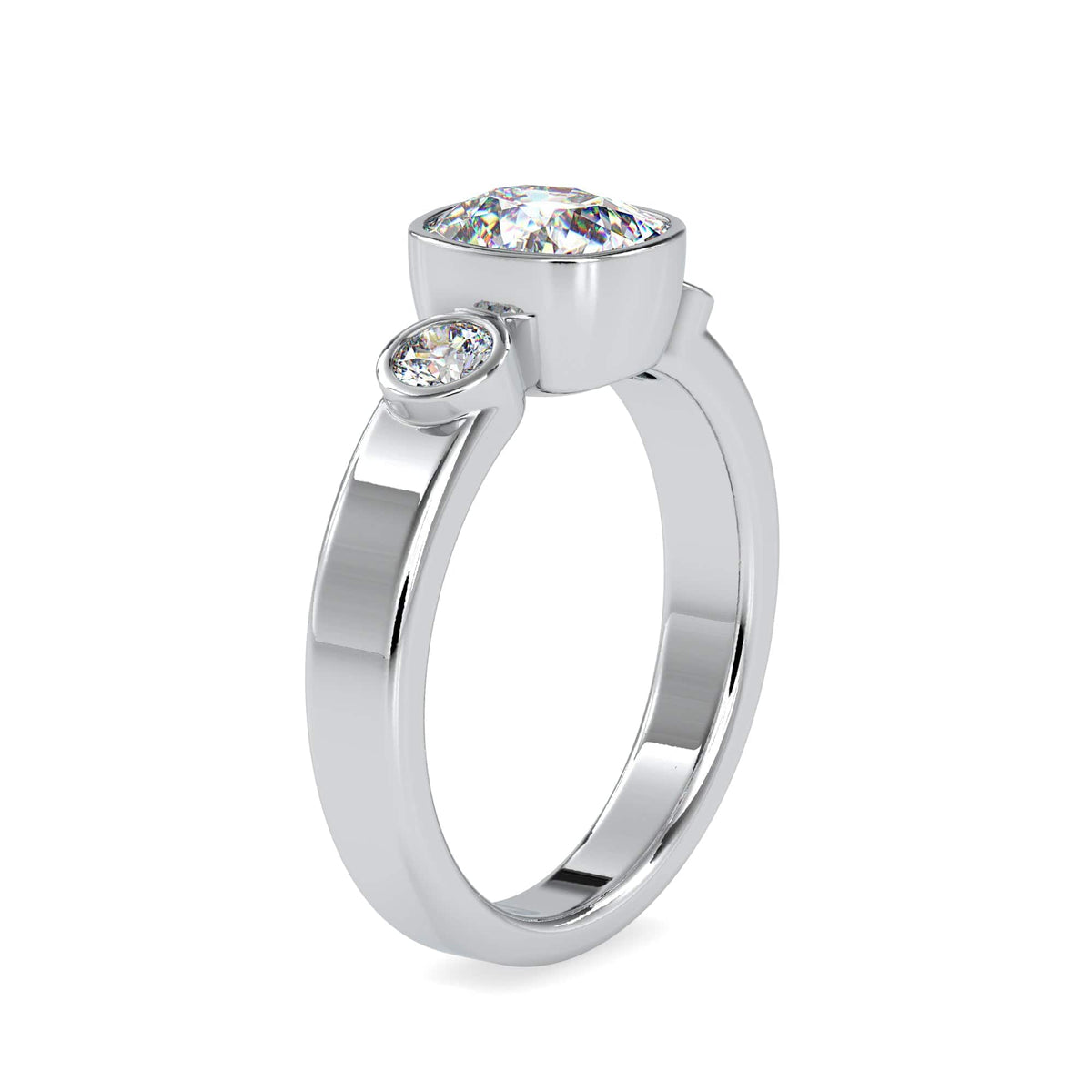 0.50cts. Cushion Cut Solitaire Platinum Diamond Engagement Ring JL PT