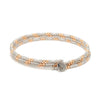 Japanese 3-row Platinum & Rose Gold Bracelet for Women with Diamond Cut Balls JL PTB 1225