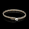 Japanese 2-row Platinum & Rose Gold Bracelet for Women with Diamond Cut Balls JL PTB 1227