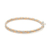 Japanese 2-row Platinum & Rose Gold Bracelet for Women with Diamond Cut Balls JL PTB 1227