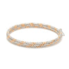 Japanese 3-row Platinum & Rose Gold Bracelet for Women with Diamond Cut Balls JL PTB 1225