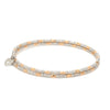 Japanese 2-row Platinum & Rose Gold Bracelet for Women with Diamond Cut Balls JL PTB 1227