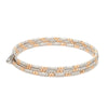 Japanese 3-row Platinum & Rose Gold Bracelet for Women with Diamond Cut Balls JL PTB 1225