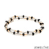 Japanese Platinum Rose Gold with Black Beads Nazariya / Nazariye Bracelet for Kids JL PTB 1230