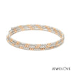 Japanese 3-row Platinum & Rose Gold Bracelet for Women with Diamond Cut Balls JL PTB 1225