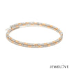 Japanese 2-row Platinum & Rose Gold Bracelet for Women with Diamond Cut Balls JL PTB 1227