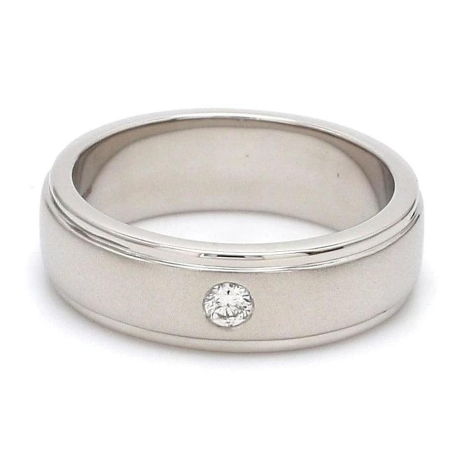 Jewelove™ Rings 0.04 cts. Classic Platinum Love Bands with Single Diamonds SJ PTO 101-Z