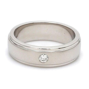 Jewelove™ Rings 0.04 cts. Classic Platinum Love Bands with Single Diamonds SJ PTO 101-Z