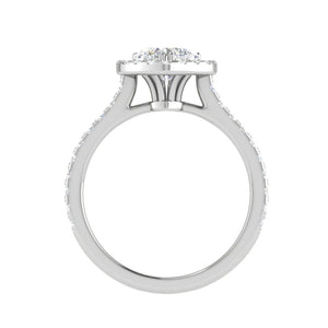 Jewelove™ Rings I VS / Women's Band only 0.30 Pointer Heart Solitaire Halo Diamond Shank Platinum Ring JL PT RH HS 139