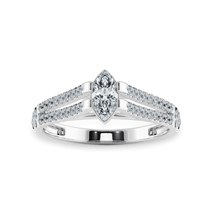 Jewelove™ Rings I VS / Women's Band only 0.30cts Marquise Cut Solitaire Diamond Split Shank Platinum Ring JL PT 1184