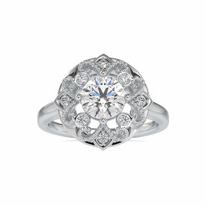 Jewelove™ Rings VS J / Women's Band only 0.30cts. Solitaire Designer Platinum Diamond Engagement Ring JL PT 0044