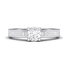 Jewelove™ Rings 0.30cts. Solitaire Platinum Engagement Ring with Princess Cut Diamond Accents for Women JL PT 461