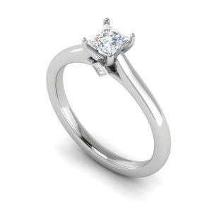 Jewelove™ Rings VS I / Women's Band only 0.50 cts Princess Cut Solitaire Platinum Diamonds Ring JL PT RS PR 182