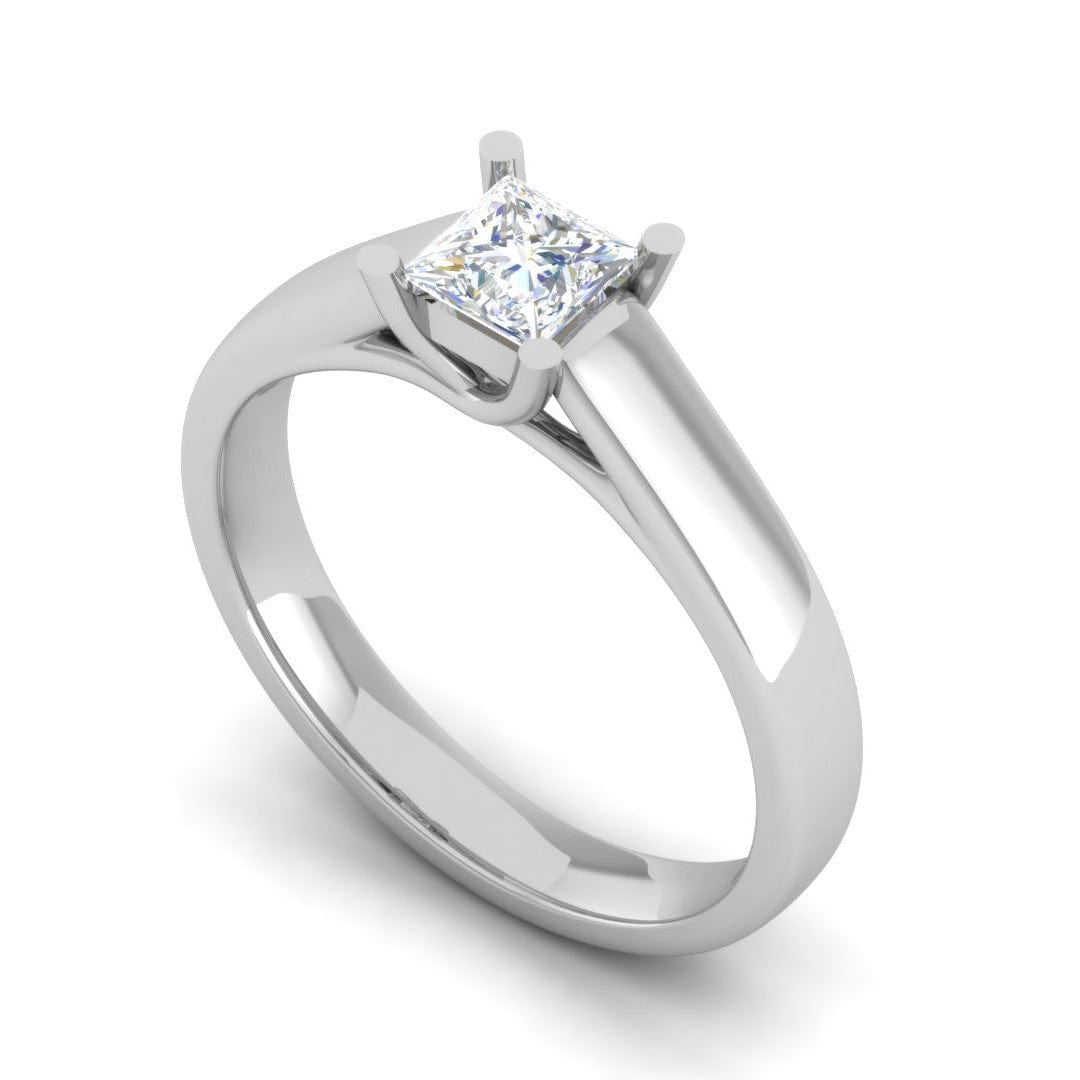 Jewelove™ Rings VS I / Women's Band only 0.50 cts Princess Cut Solitaire Platinum Ring JL PT RS PR 192