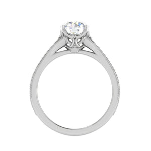 Jewelove™ Rings VS J / Women's Band only 0.50 cts Solitaire Diamond Shank Platinum Ring for Women JL PT RV RD 110