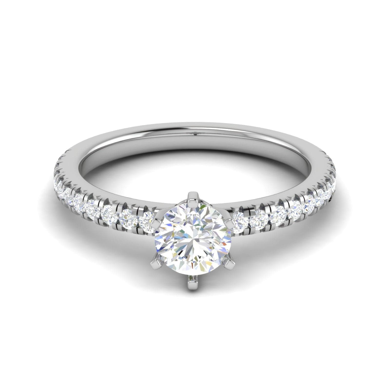 Jewelove™ Rings VS J / Women's Band only 0.50 cts Solitaire Diamond Shank Platinum Ring JL PT RC RD 252