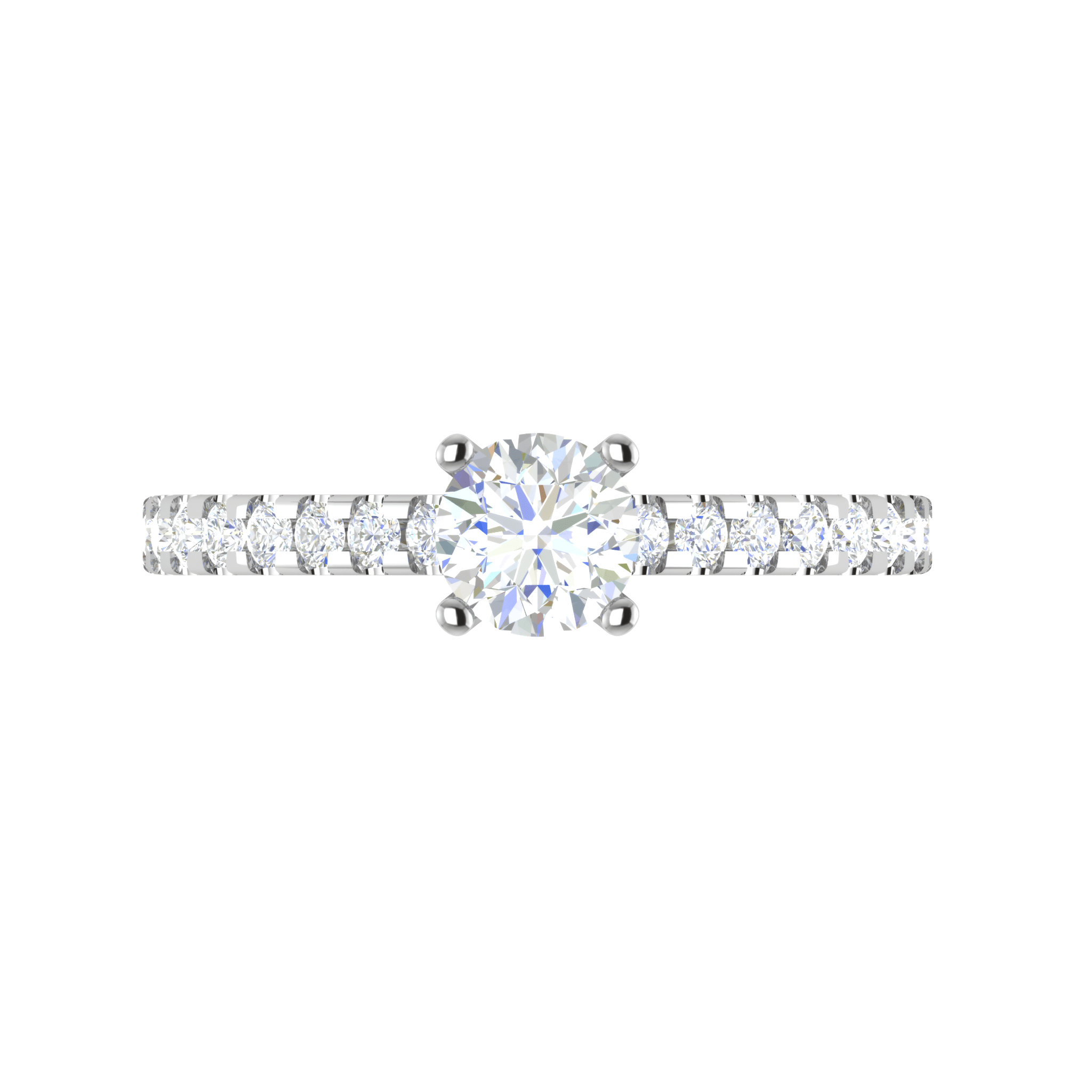 Jewelove™ Rings VS J / Women's Band only 0.50 cts Solitaire Diamond Shank Platinum Ring JL PT RC RD 253