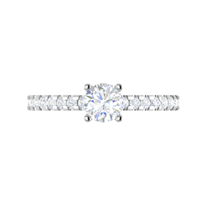 Jewelove™ Rings VS J / Women's Band only 0.50 cts Solitaire Diamond Shank Platinum Ring JL PT RC RD 253