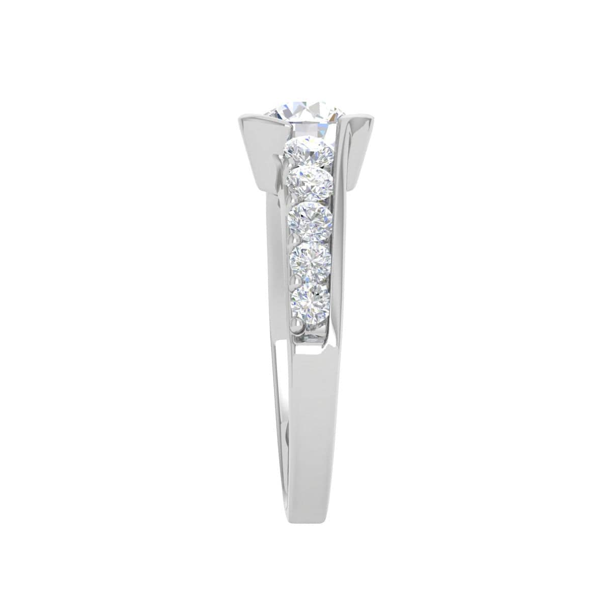 Jewelove™ Rings J VS / Women's Band only 0.50 cts Solitaire Diamond Shank Platinum Ring JL PT WB5735E