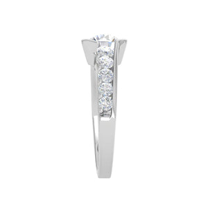 Jewelove™ Rings J VS / Women's Band only 0.50 cts Solitaire Diamond Shank Platinum Ring JL PT WB5735E