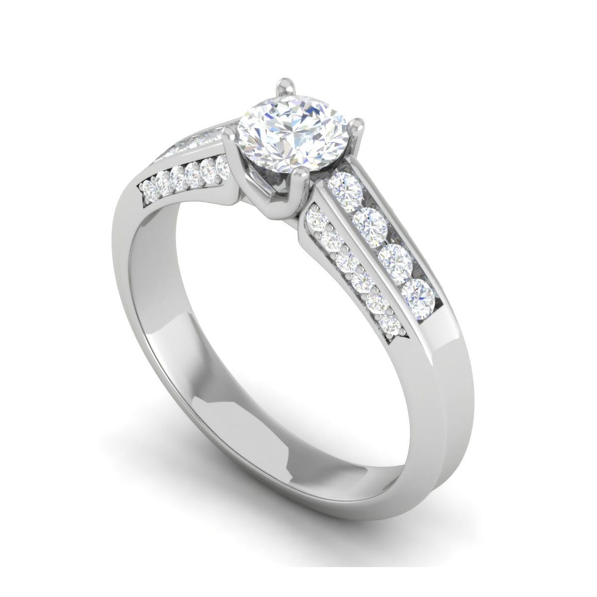 Jewelove™ Rings VS J / Women's Band only 0.50 cts Solitaire Diamond Split Shank Platinum Ring JL PT RP RD 134