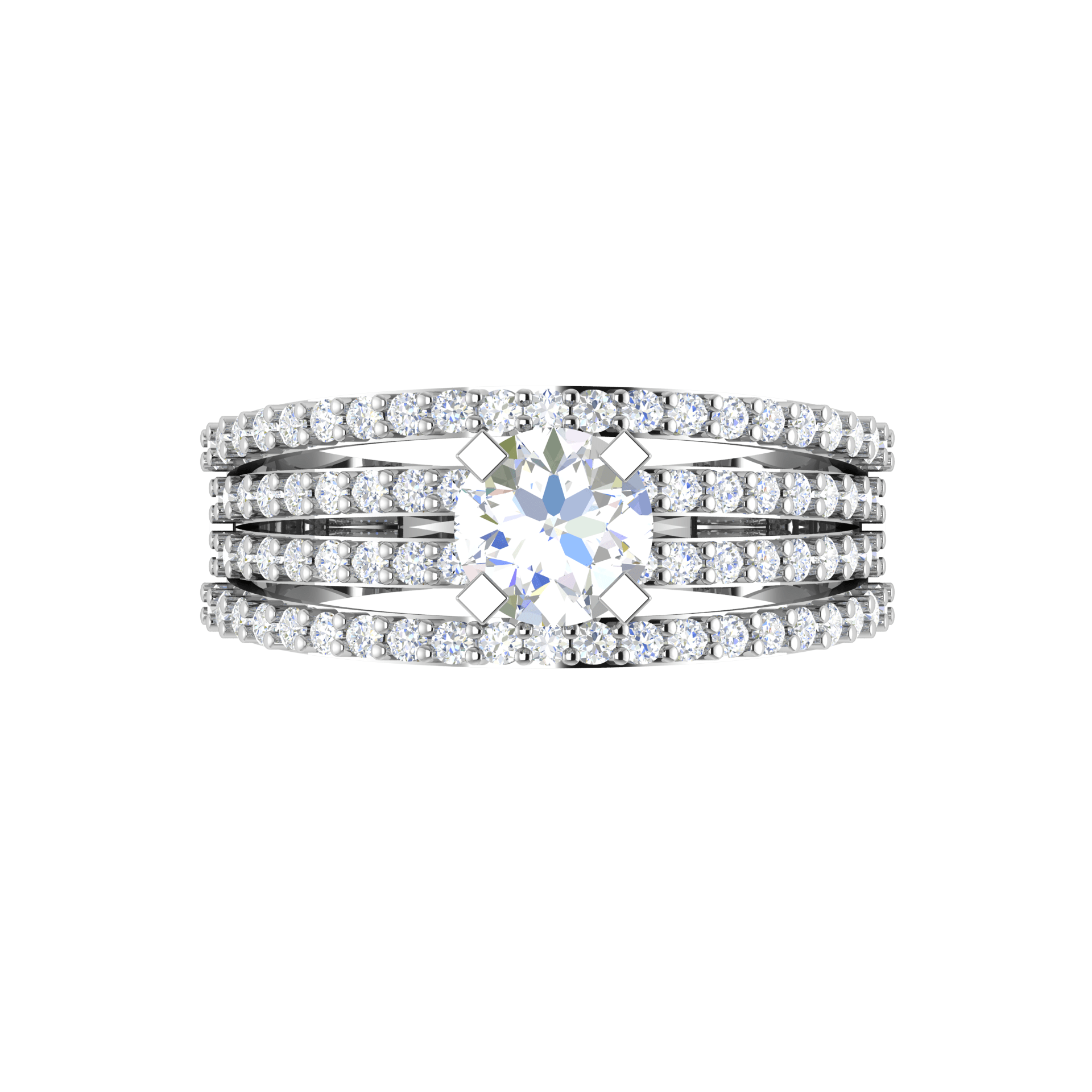 Jewelove™ Rings VS J / Women's Band only 0.50 cts Solitaire Diamond Split Shank Platinum Ring JL PT RP RD 149