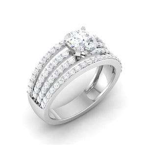 Jewelove™ Rings VS J / Women's Band only 0.50 cts Solitaire Diamond Split Shank Platinum Ring JL PT RP RD 149