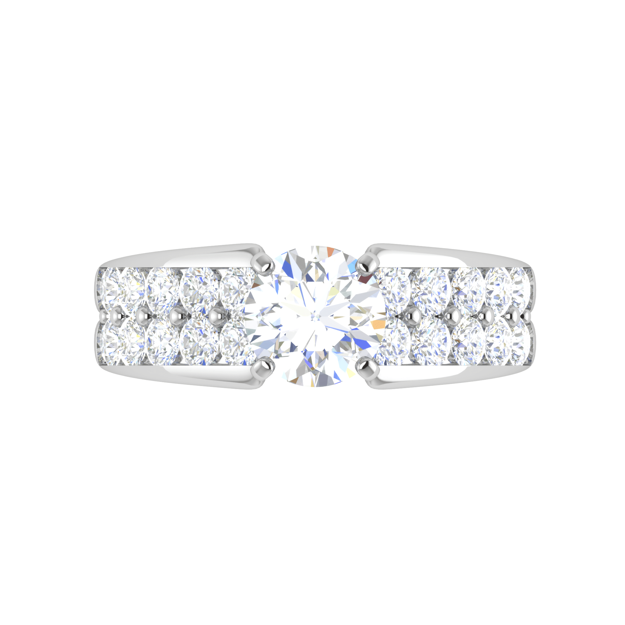 Jewelove™ Rings J VS / Women's Band only 0.50 cts Solitaire Diamond Split Shank Platinum Ring JL PT WB5667E