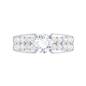 Jewelove™ Rings J VS / Women's Band only 0.50 cts Solitaire Diamond Split Shank Platinum Ring JL PT WB5667E