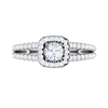 Jewelove™ Rings J VS / Women's Band only 0.50 cts Solitaire Square Halo Diamond Split Shank Platinum Ring JL PT RH RD 218