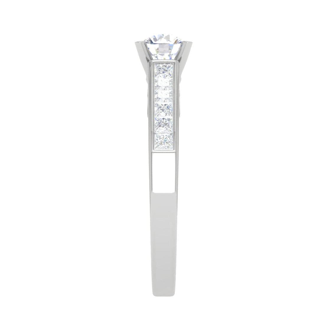 Jewelove™ Rings VS J / Women's Band only 0.50 cts Solitaire with Princess Cut Diamonds Shank Platinum Ring JL PT RC RD 273