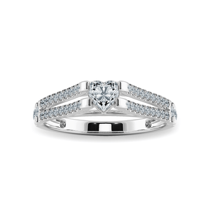 Jewelove™ Rings I VS / Women's Band only 0.50cts Heart Cut Solitaire Diamond Split Shank Platinum Ring JL PT 1181-A