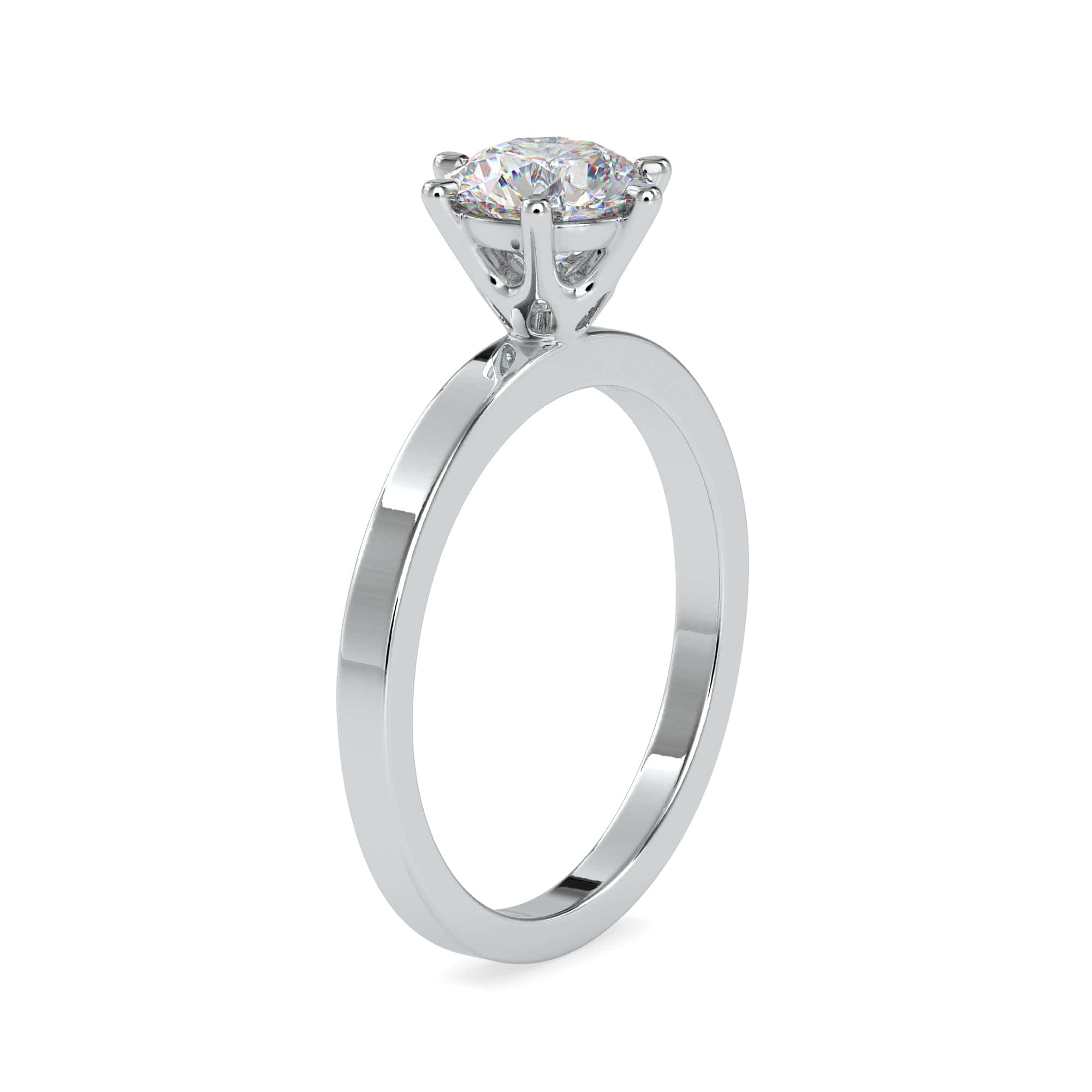 Jewelove™ Rings VS J / Women's Band only 0.50cts. Solitaire 6 Prong Platinum Engagement Ring JL PT 0020