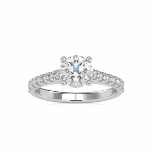 Jewelove™ Rings VS J / Women's Band only 0.50cts. Solitaire Platinum Diamond Shank Engagement Ring JL PT 0025