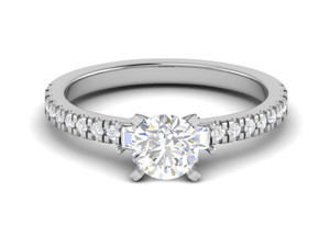 Jewelove™ Rings J VS / Women's Band only 0.50cts Solitaire Platinum Diamond Shank Ring JL PT R3 RD 153