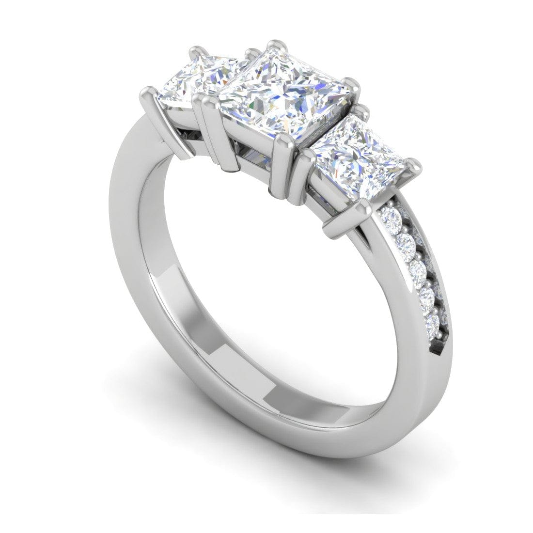 Jewelove™ Rings I VS / Women's Band only 0.70 cts. Princess Cut Solitaire Platinum Shank Diamond Ring JL PT R3 PR 132