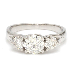 Jewelove™ Rings J VS / Women's Band only 0.70 cts. Solitaire Diamond Accents Platinum Engagement Ring JL PT R3 RD 120