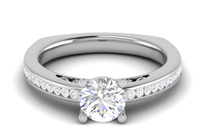 Jewelove™ Rings J VS / Women's Band only 0.70 cts Solitaire Diamond Shank Platinum Ring JL PT RC CU 171