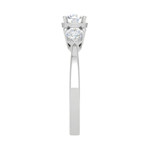 Jewelove™ Rings J VS / Women's Band only 0.70 cts Solitaire with Pear Cut Diamond Accents Platinum Ring JL PT R3 RD 104