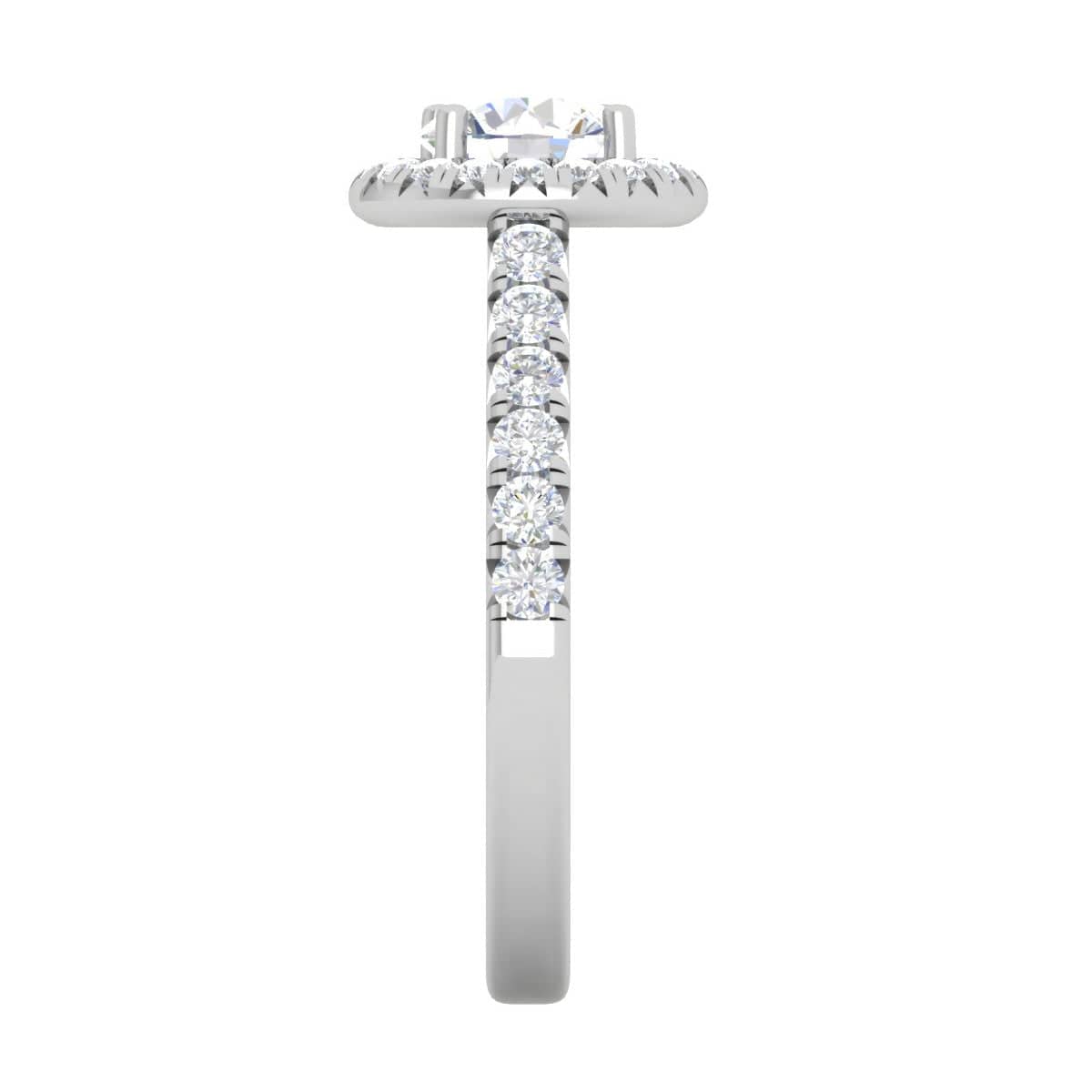 Jewelove™ Rings J VS / Women's Band only 0.70cts Solitaire Halo Diamond Shank Platinum Diamond Ring JL PT RH RD 161