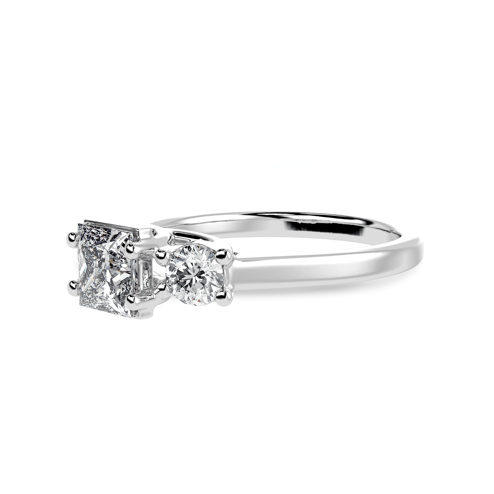 Jewelove™ Rings I VS / Women's Band only 1.00 Carat Princess Cut Solitaire Diamond Accents Platinum Ring JL PT 1230-C