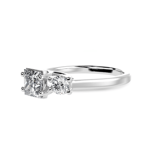 Jewelove™ Rings I VS / Women's Band only 1.00 Carat Princess Cut Solitaire Diamond Accents Platinum Ring JL PT 1230-C