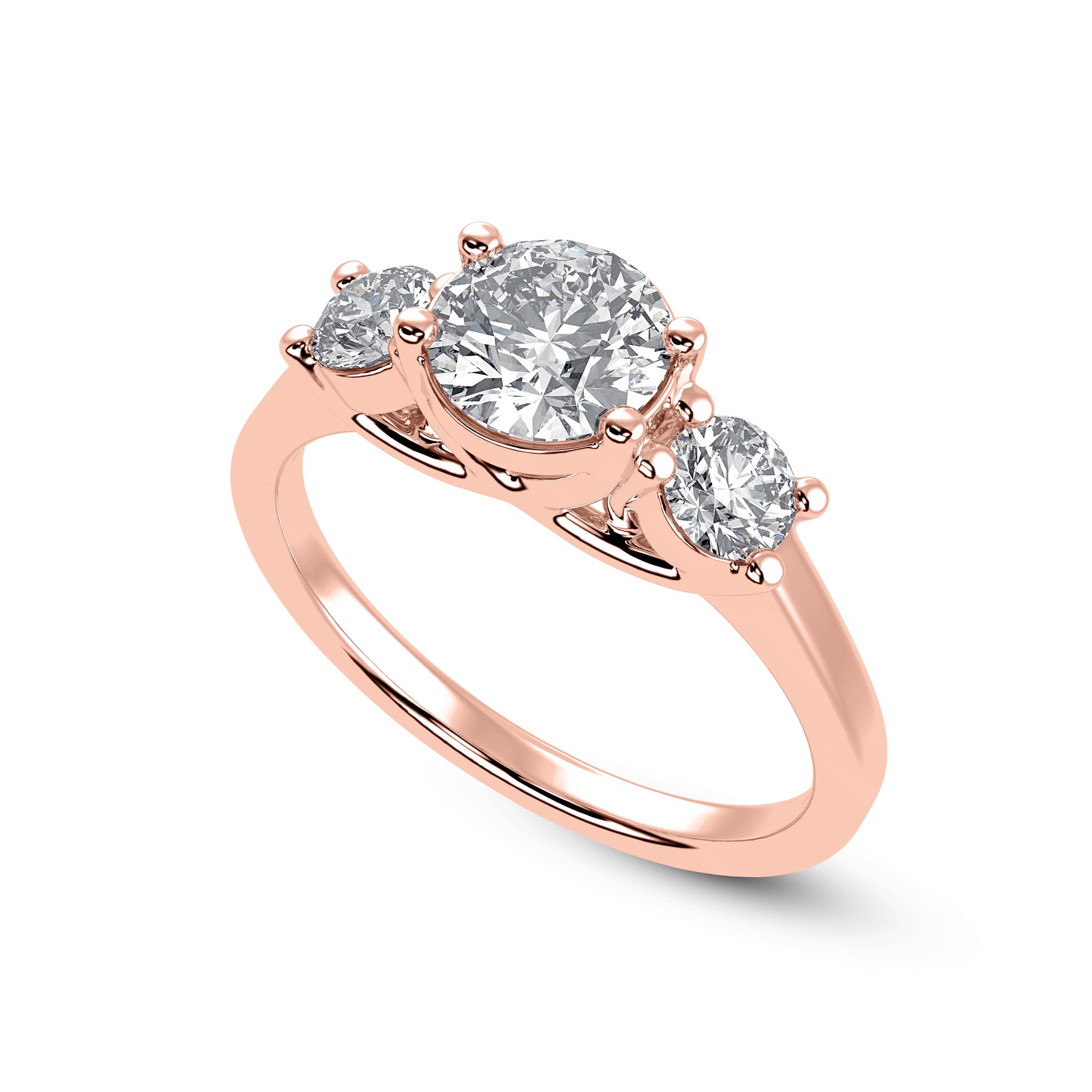 Jewelove™ Rings Women's Band only / VS J 1.00 Carat Solitaire Diamond Accents 18K Rose Gold Ring JL AU 1229R-C