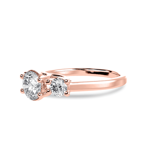 Jewelove™ Rings Women's Band only / VS J 1.00 Carat Solitaire Diamond Accents 18K Rose Gold Ring JL AU 1229R-C