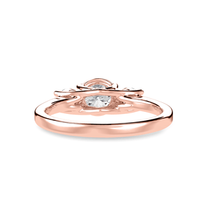 Jewelove™ Rings Women's Band only / VS J 1.00 Carat Solitaire Diamond Accents 18K Rose Gold Ring JL AU 1229R-C