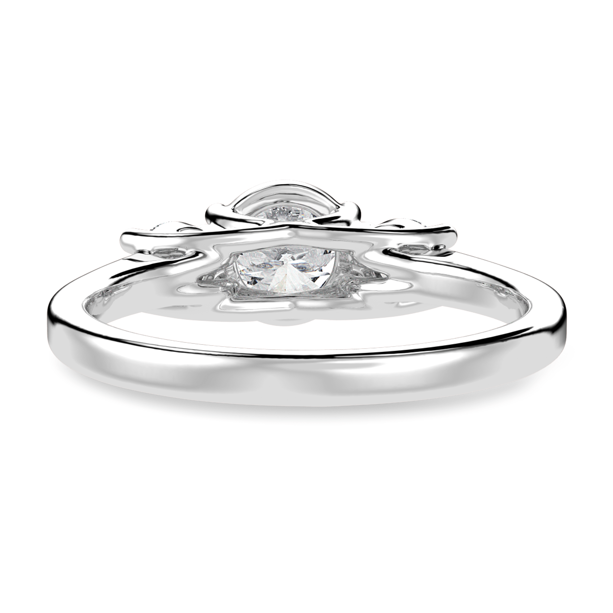 Jewelove™ Rings J VS / Women's Band only 1.00 Carat Solitaire Diamond Accents Platinum Ring JL PT 1229-C