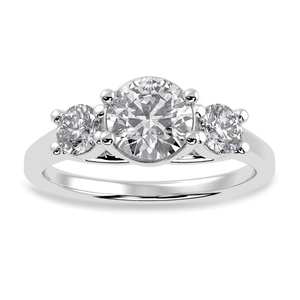 Jewelove™ Rings J VS / Women's Band only 1.00 Carat Solitaire Diamond Accents Platinum Ring JL PT 1229-C