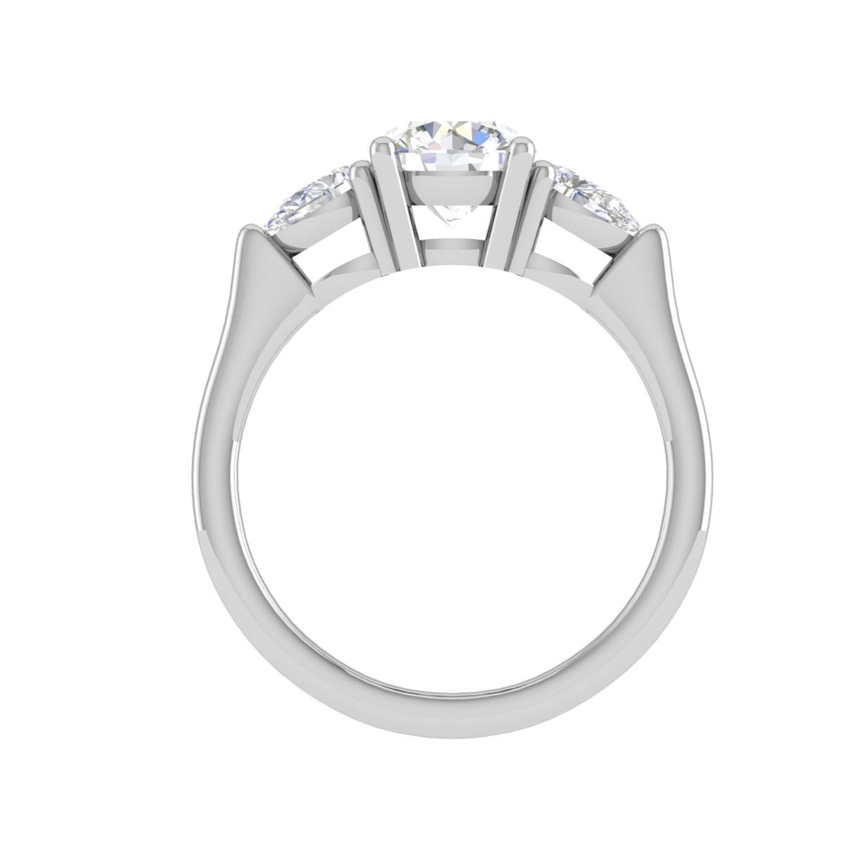 Jewelove™ Rings J VS / Women's Band only 1.00 Carat Solitaire Pear Diamonds Accents Platinum Ring JL PT R3 RD 124