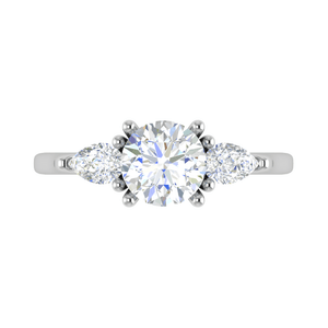 Jewelove™ Rings J VS / Women's Band only 1.00 Carat Solitaire Pear Diamonds Accents Platinum Ring JL PT R3 RD 124