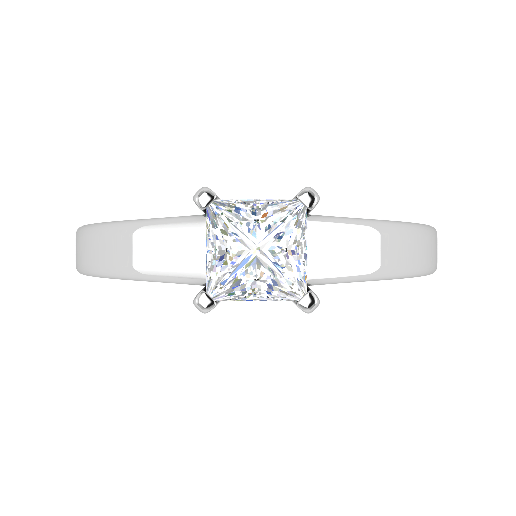 Jewelove™ Rings VS I / Women's Band only 1.00 cts Princess Cut Solitaire Platinum Ring JL PT RS PR 130